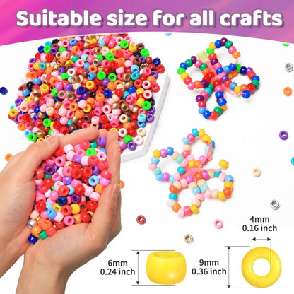 Praisebank 4000pcs Dark Green Pony Beads for Jewelry Making, Crafts, Hair Braids