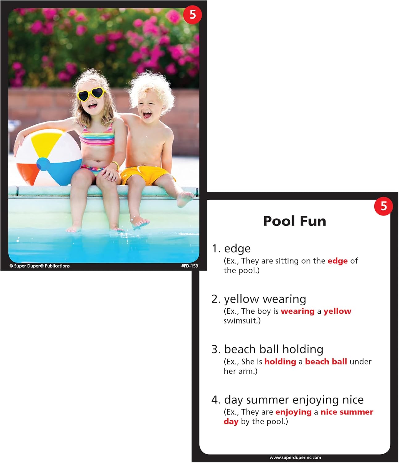 Super Duper Publications | Photo Sentence Building Fun Deck | Grammar and Early Reading Skills Flash Cards | Educational Learning Materials for Children
