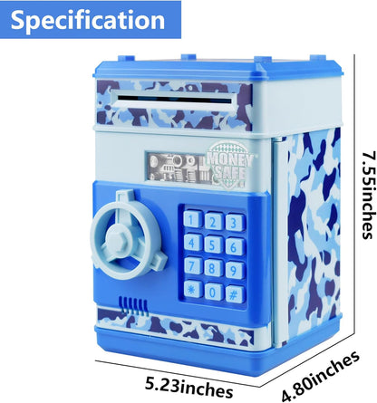 Piggy Bank Electronic Mini ATM for Kids Baby Toy, Safe Coin Banks Money Saving Box Password Code Lock for Children,Boys Girls Best Gift (Silver)
