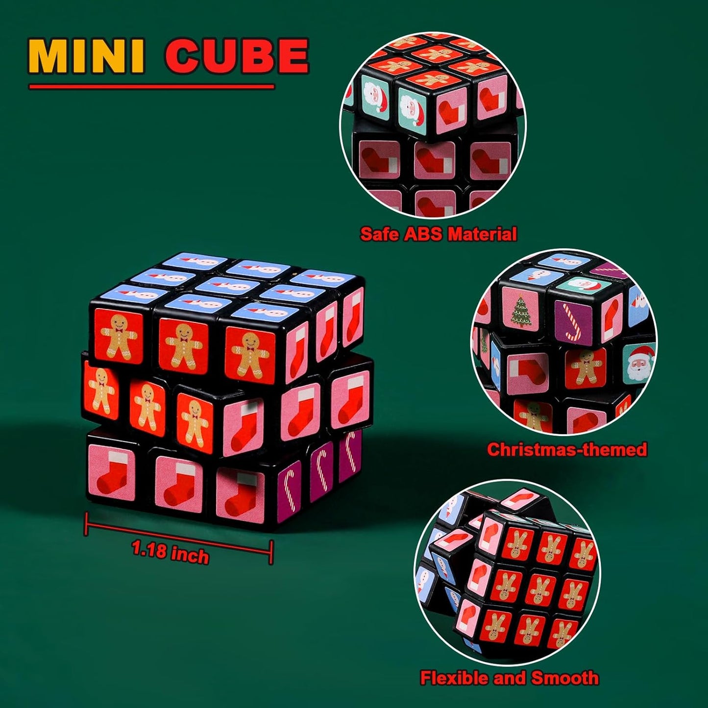 48 Pack Mini Cube Bulk, 1.18 Inch 3x3x3 Small Puzzle Cubes Set, Birthday Party Favors, Classroom Rewards Prizes, Stocking Stuffers, Easter Basket Fillers for Kids
