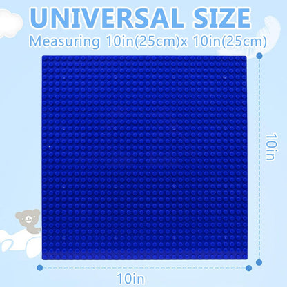 10"x10" Pack of 6 Classic Building Baseplates,Building Toy Base Boards to Build On, Brick Toy Builders Mat Compatiable with All Major Brands and Activity Table-Base plate for DIY Play (Gray)