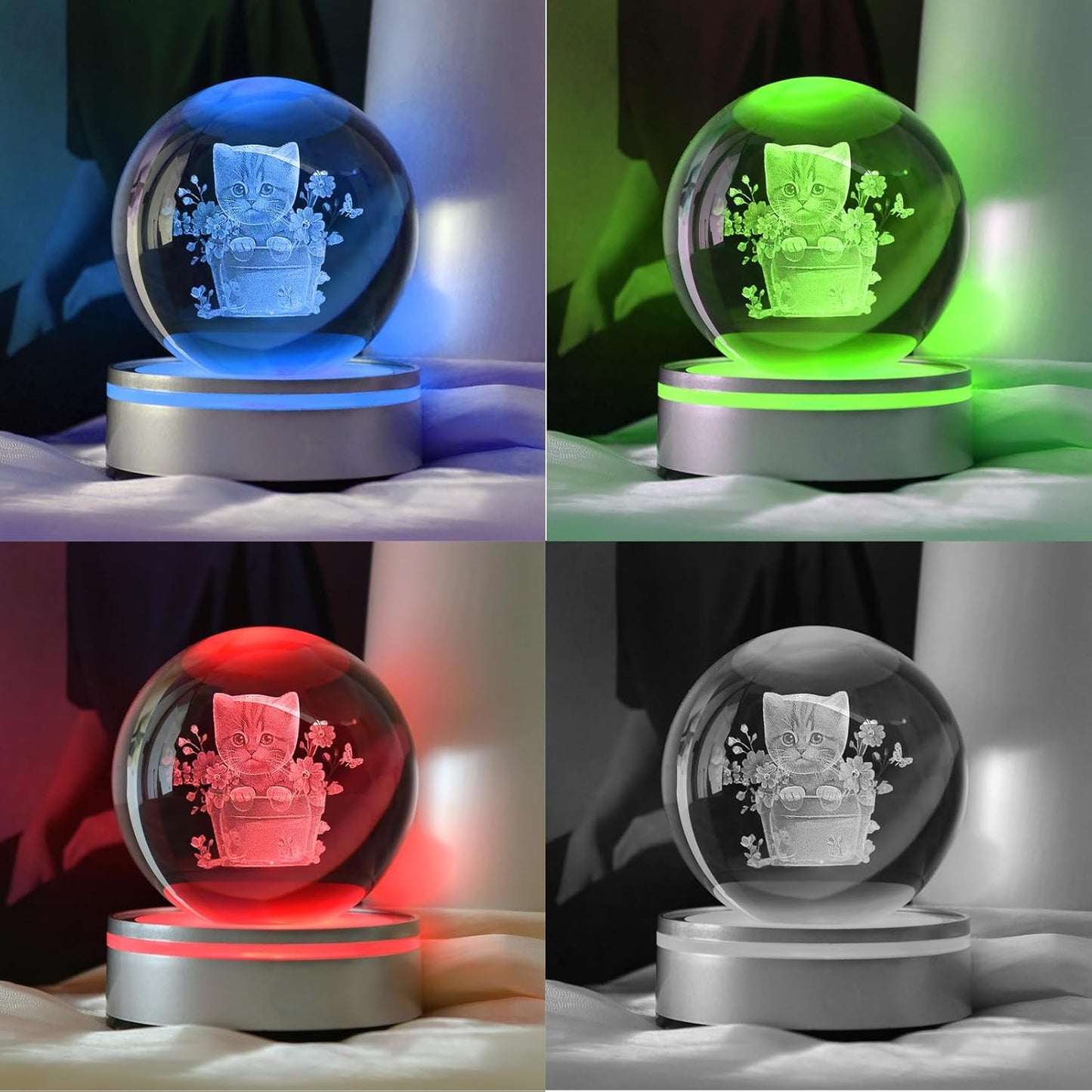 IFOLAINA 3D Solar System Crystal Ball Model Gift Space Astronomy Gift Planets Multicolor Universe Globe Ball Science Astrophysics Gift Night Light Kids Bedroom Adults Gift