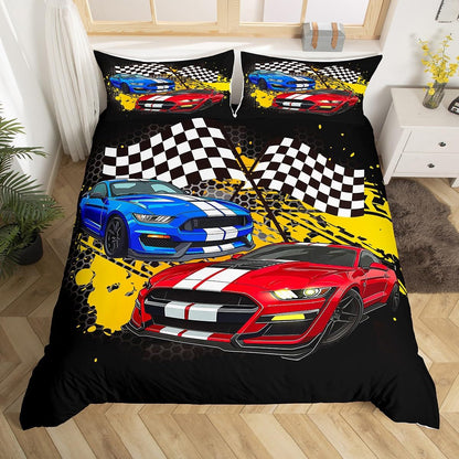 Drum Kit Duvet Cover,Kids Musical Instruments Bedding Set,Rock Music Comforter Cover for Boys Girls Room Decor,Neon Lighting Lightweight Bedspread Cover Twin Size with 1 Pillow Case(No Comforter)