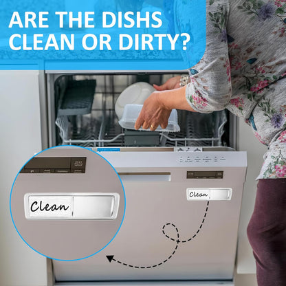 Dishwasher Magnet Clean Dirty Sign, Slide Strong Clean and Dirty Refrigerator Magnet Indicator for Dishwasher, Non-Scratch, Easy to Read, Self-Adhesive for Non-Magnetic Dishwasher（LightGray Brown）