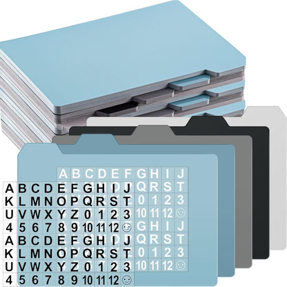 Harloon 50 Pack 3 x 5 Inch Index Card Dividers with 2 Number Alphabet Sticker with Tab, Dry Erase Index Card Guide Set, Photo Recipe Divider for Office Business Back to School Supplies, Candy Color