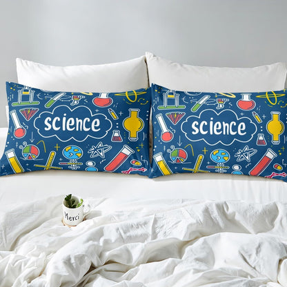 Erosebridal Science Theme Bedding Set Queen Size for Boys Girls Chemistry Periodic Table Print Duvet Cover Chemical Subject Theme Comforter Cover Teens Kids Math Science Atyle Bedspread Cover 3 Pcs