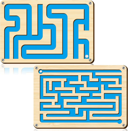 Sintuff 2 Pcs Wooden Maze Circuit Game, Dementia Activities for Seniors Elderly Alzheimers Products Maze Gifts for Alzheimer's Patients, Improving Skills and Coordination, Easy to Hard Levels