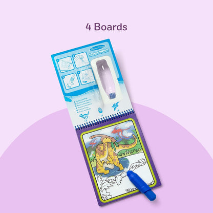 Melissa & Doug On The Go Water Wow! Mess Free Coloring Book, Reusable Water-Reveal Activity Pad, Dinosaurs, Travel Toys, Party Favors, for Toddlers & Kids Ages 3+