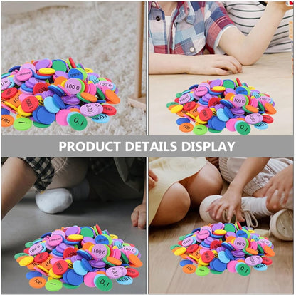 NUOBESTY 600pcs Colored Place Value Disks Educational Math Manipulatives Eva Learning Toys for Classroom and Home Use