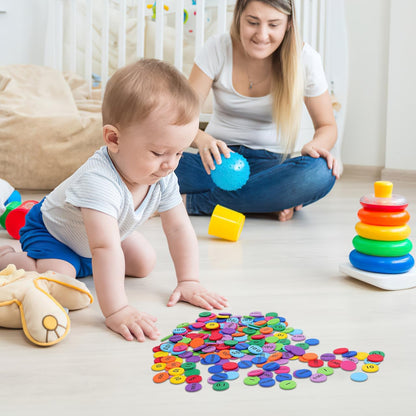 Gatuida 300pcs EVA Place Value Disks, Colorful Counting Chips Early Math Skills Color-Coded Soft Place Value, Educational Math Manipulatives for Kids Learning Elementary School
