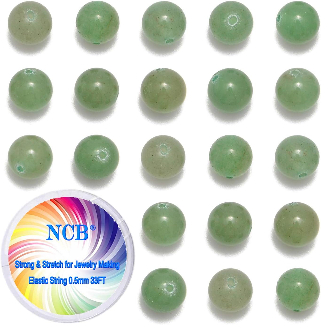 NCB 100pcs Original Natural Stone Beads Gemstone Round Loose Beads 6mm 8mm 10mm (Blue Aventurine, 6mm 100Beads) - Colors A