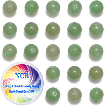 NCB 100pcs Original Natural Stone Beads Gemstone Round Loose Beads 6mm 8mm 10mm (Blue Aventurine, 6mm 100Beads) - Colors A