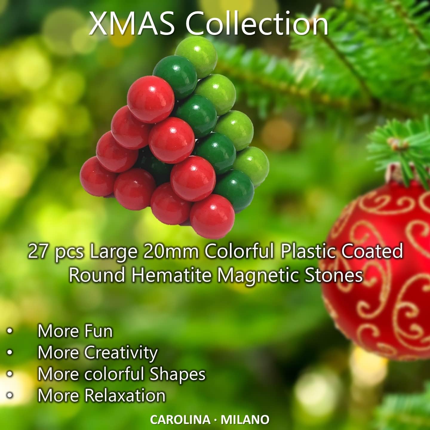 Science Kit Toys 27 PCS Colorful Magnets Building Blocks, Large Hematite Magnetic Stones, Stress Relief Autism, Home Office Kids Adults Intelligence Development Educational Birthday Party