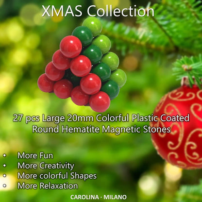 Science Kit Toys 27 PCS Colorful Magnets Building Blocks, Large Hematite Magnetic Stones, Stress Relief Autism, Home Office Kids Adults Intelligence Development Educational Birthday Party