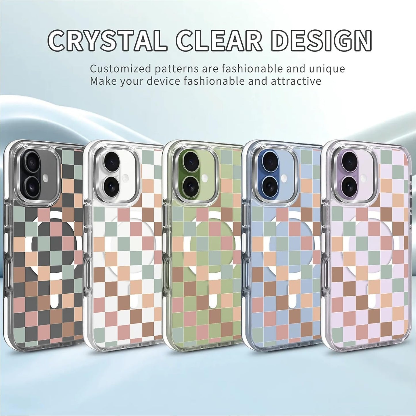 for iPhone 17 Pro Max Case [Compatible with Magsafe],Girls Women Clear Magnetic Case Silicone Shockproof Protective Cover with Pattern Colorful Motivational Letters