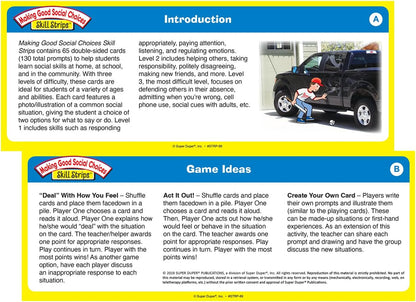 Super Duper Publications Making Good Social Choices Skill Strips®, Critical Thinking Flashcards, Educational Resource