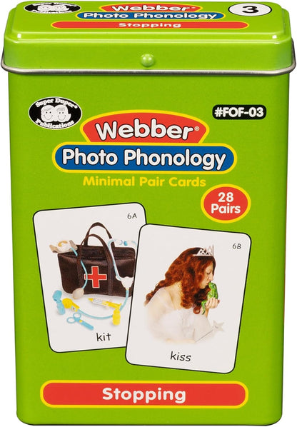 Super Duper Publications | Webber® Photo Phonology Stopping Minimal Pair Card Deck | Educational Learning Resource for Children