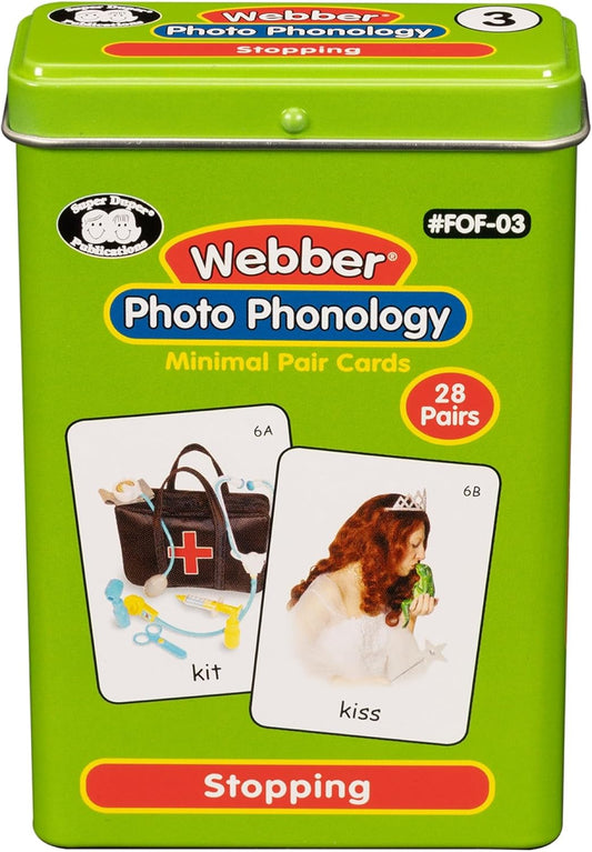 Super Duper Publications | Webber® Photo Phonology Stopping Minimal Pair Card Deck | Educational Learning Resource for Children