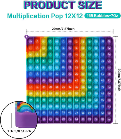 Multiplication Game Table 12 X 12 Math Flash Cards 3rd Grade Fingertip Fidget POP Toy Board Create a Variety of Multiplication additions for Teachers