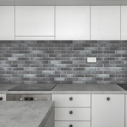 100 Whitewash Grey Faux Brick Wall Tiles, 3D Thin Brick Veneers for Bedroom, Bathroom, Kitchen, Fireplace and Fence Wall Panels (14.2 sq ft)