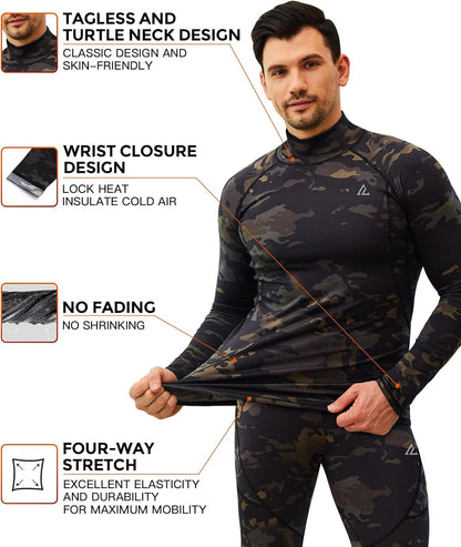 CL convallaria Thermal Underwear Long Johns Set Mens Winter Gift Hunting Gear Sport Base Layer Bottom Top - Colors A