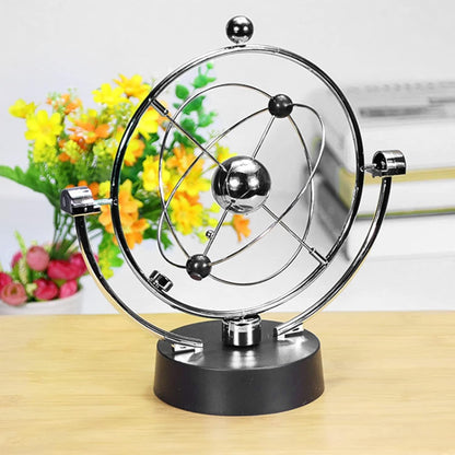 Perpetual Motion Swing Ball, Electronic Solar System Magnetic Swing Energy Orbit Desktop Ornament with USB Charging Mode, Educational Science Office Decor