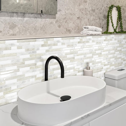Thick Green Peel and Stick Tile Backsplash 12"x12" Self Adhesive Wall Marble Tiles for Kitchen (10-Sheet)