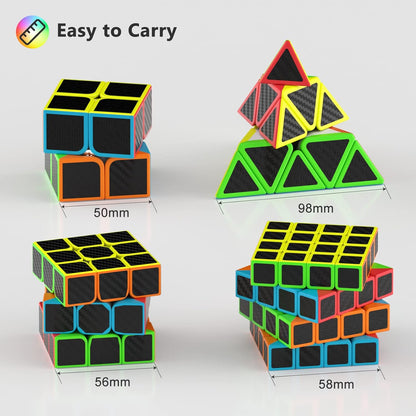 Vdealen Speed Cube Set, Puzzle Cube Bundle of 2x2x2 3x3x3 4x4x4 Pyramid Magic Cube Set, Birthday Party Christmas Stocking Stuffers Gift for Kids Teens Adults(Stickerless)