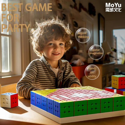 CFMOUR Speed Cube 3x3x3 - Moyu Meilong 3C, Stickerless Magic Cube 3x3, Fast Smooth Turning Vivid Colour 3D Puzzle Brain Toy Travel Games, Turns Quicker Than Original