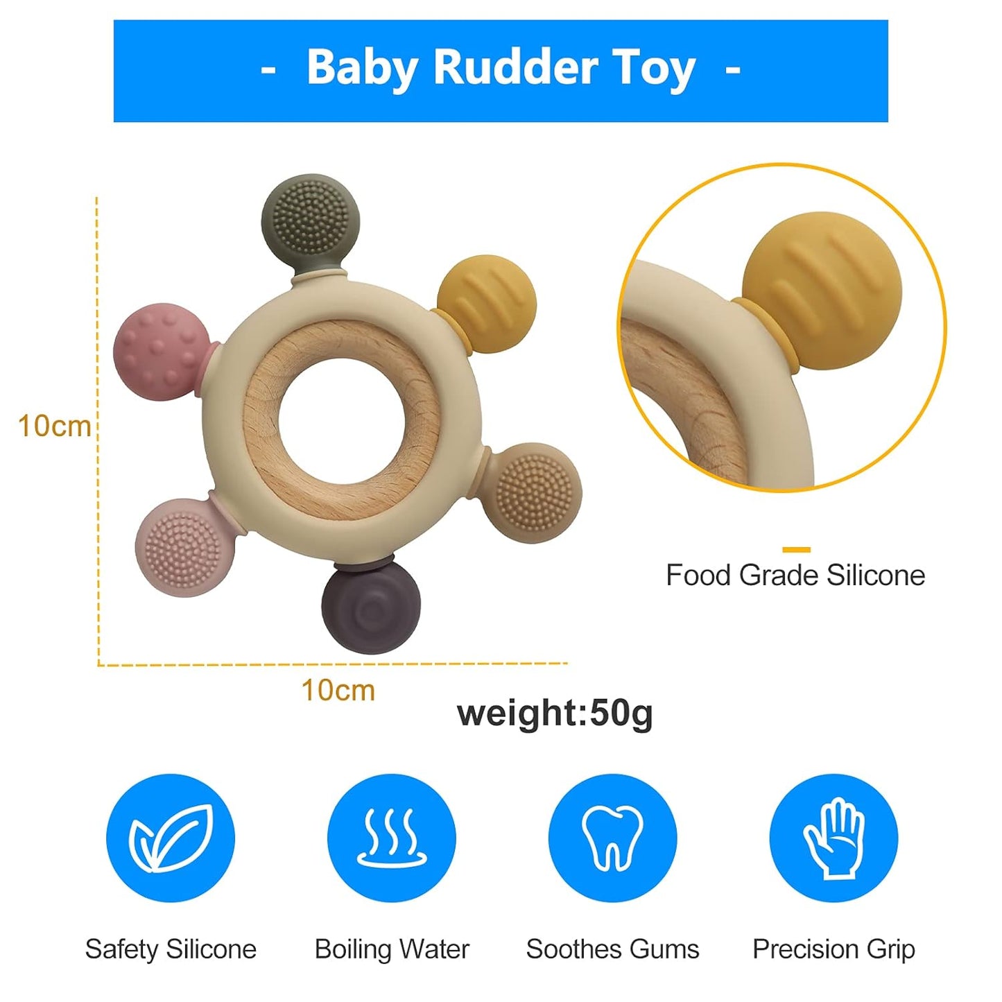 Baby Teething Toys Teething Rings Silicone Teethers for Babies 6-12 Months Baby Rattles & Plush Rings Sensory Toys for Soothing Sore Gums for Newborn Infant Essentials (Animals)