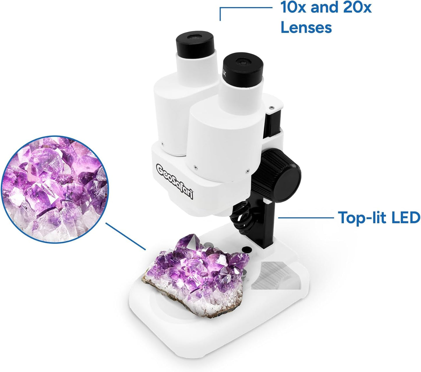 Educational Insights GeoSafari Stereoscope - Beginner Stereo Microscope for Kids 8-12, Electronic Stereoscope Viewer with Specimens, Kids Microscope Kit for Scientific Discovery, Student Microscopes