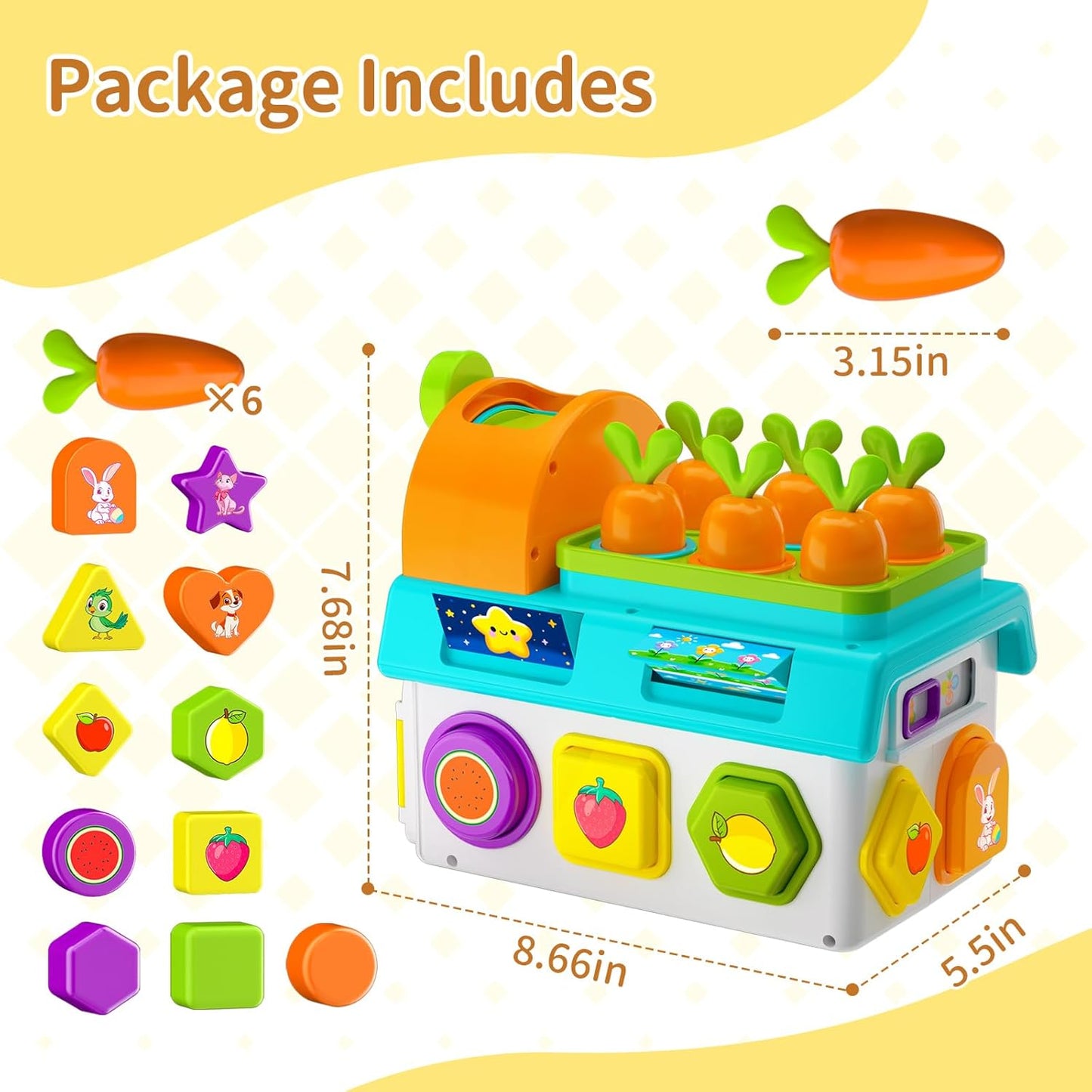 Montessori Toys for 1-2 Year Old Boys Girls, 1st First Birthday Gift for One Year Old, Baby 12-18 Month Educational Shape Matching Game w/ Lights & Sound, Fine Motor Learning Toys for Toddlers 1-3