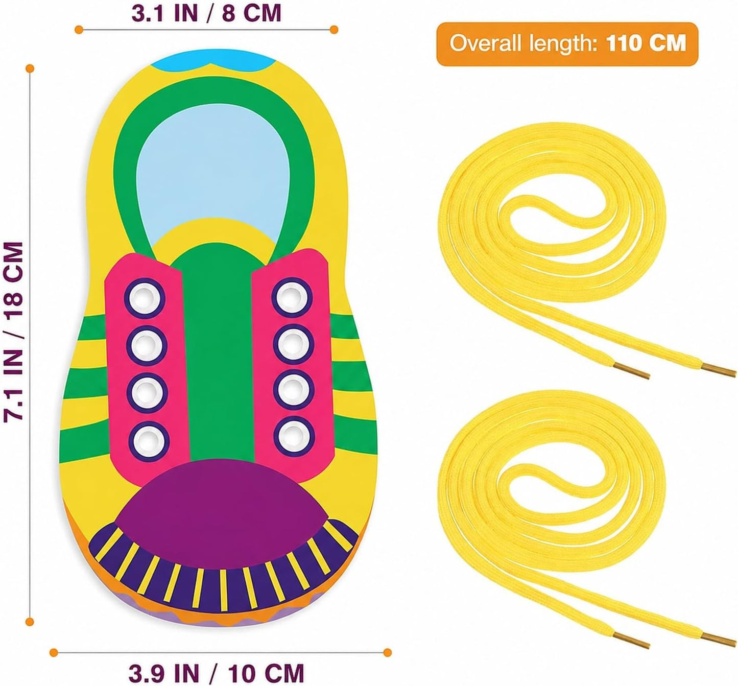 LUOZZY 10 Sets Shoe Trying Practice for Kids Shoelace Threading Teaching Toys Learn to Tie Shoelaces Toy Fine Motor Skills Toy Threading Game for Kids, Random Color