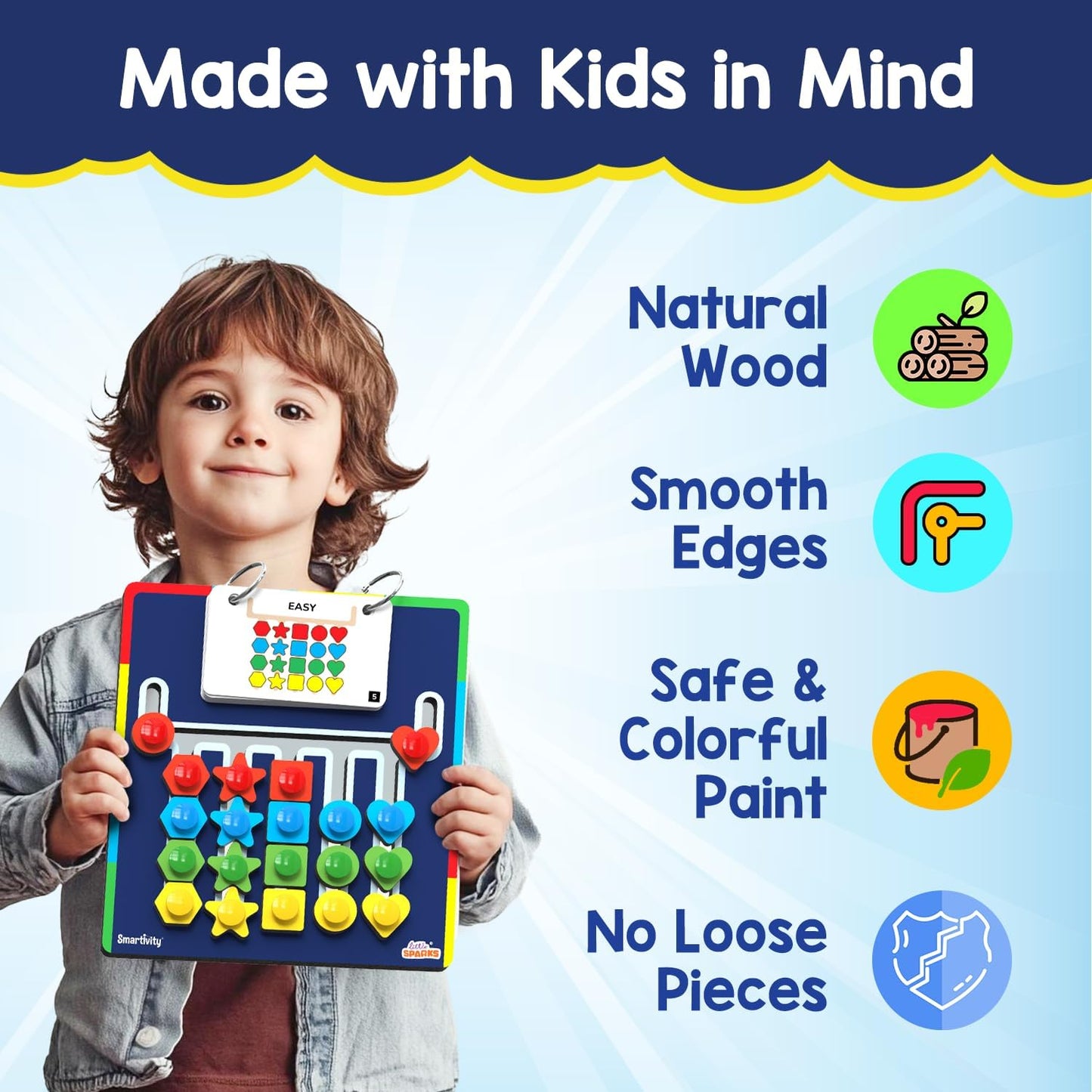 Smartivity Shape Coder Puzzle Toy for Kids 6,7,8,9,10,11,12 Years | 15 Challenge Cards, 5 Columns & Colored Shapes | Logical Thinking & Colour Matching Brain Game | Travel-Friendly Educational Gift