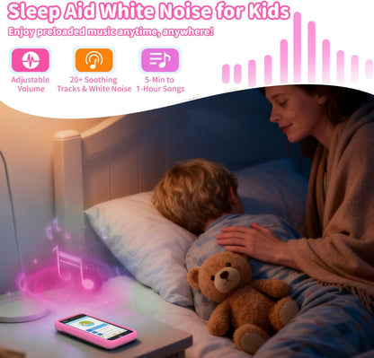 MOMILLA Kids Smart Phone Toys for Girls, 3.97” Touchscreen, Dual Cameras with Stickers, 200+ Games & 16GB Storage, Christmas Birthday Gifts for Kids Age 3-10, Educational Mini Toddler Play Phone Toy
