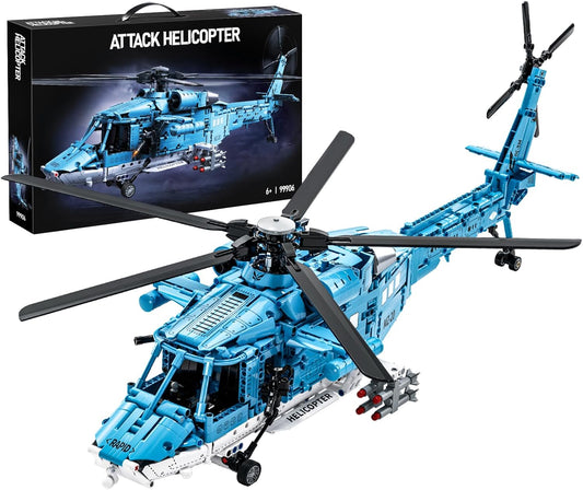 Powered Military Helicopter Building Blocks Set – 1521PCS Army Aircraft Bricks Model with Motor-Driven Rotors, Power Module & Mechanical Gear System – STEM Engineering Toy for Boys, Teens & Adults