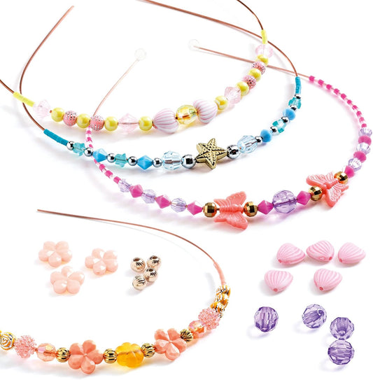 DJECO Headband Making Kit for Girls - DIY Fashion Headbands, Make Your Own Hair Accessories Set, Fun & Creative for Family & Friends - DIY Beaded Jewelry Kit & Craft for Kids Ages 10+