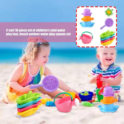 Colorful Water Play 10Pcs Toddler Sand Tools for Beach, Pool Sensory Learning Activities Sand and Water Toy