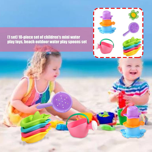 Colorful Water Play 10Pcs Toddler Sand Tools for Beach, Pool Sensory Learning Activities Sand and Water Toy