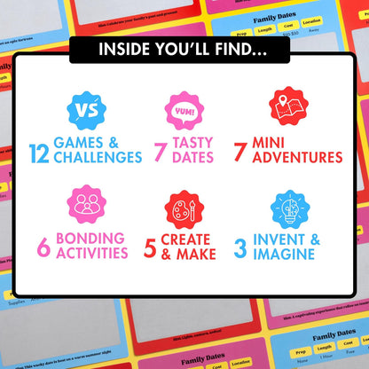Happy Duo Family Dates 40 Scratch Off Cards – Summer Activities for Kids and Parents – Family Games for Kids and Adults
