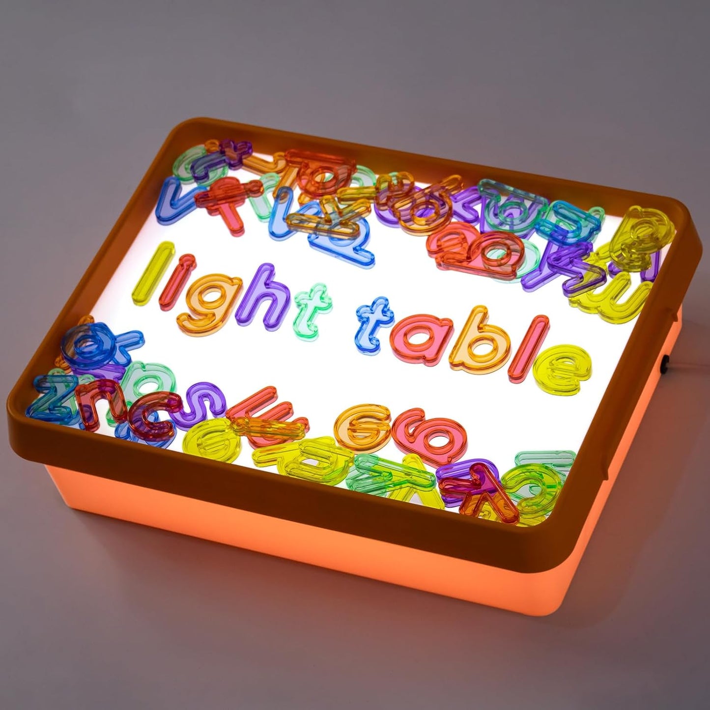Odoorgames Light Box with Shapes & Cards Set – Light Table for Kids, Educational Toys for Tracing, Sensory Play & Early Learning (Cyan)