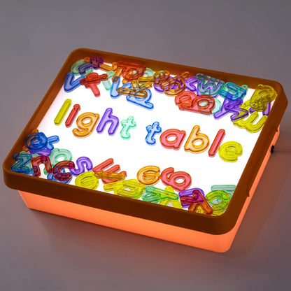 Odoorgames Light Box with Shapes & Cards Set – Light Table for Kids, Educational Toys for Tracing, Sensory Play & Early Learning (Cyan)