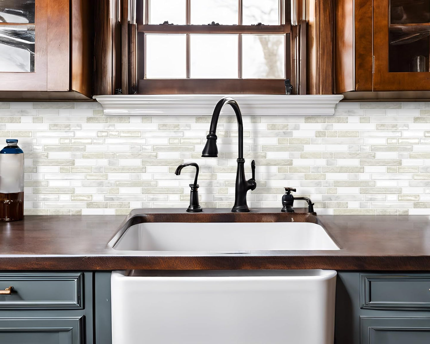 Thick Green Peel and Stick Tile Backsplash 12"x12" Self Adhesive Wall Marble Tiles for Kitchen (10-Sheet)