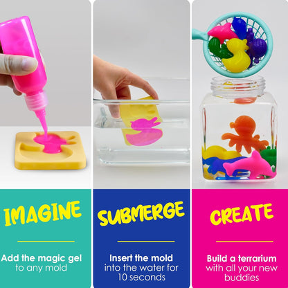 Sleepah Aqua Fairy Water Gel Kit for Kids Magic Water Elf Toy Make Your Own Squishies Craft Kits for Kids DIY Squishy Maker - Arts & Crafts for Kids Ages 5 6 7 8 9 - Gift Boys or Girls Kids Crafts