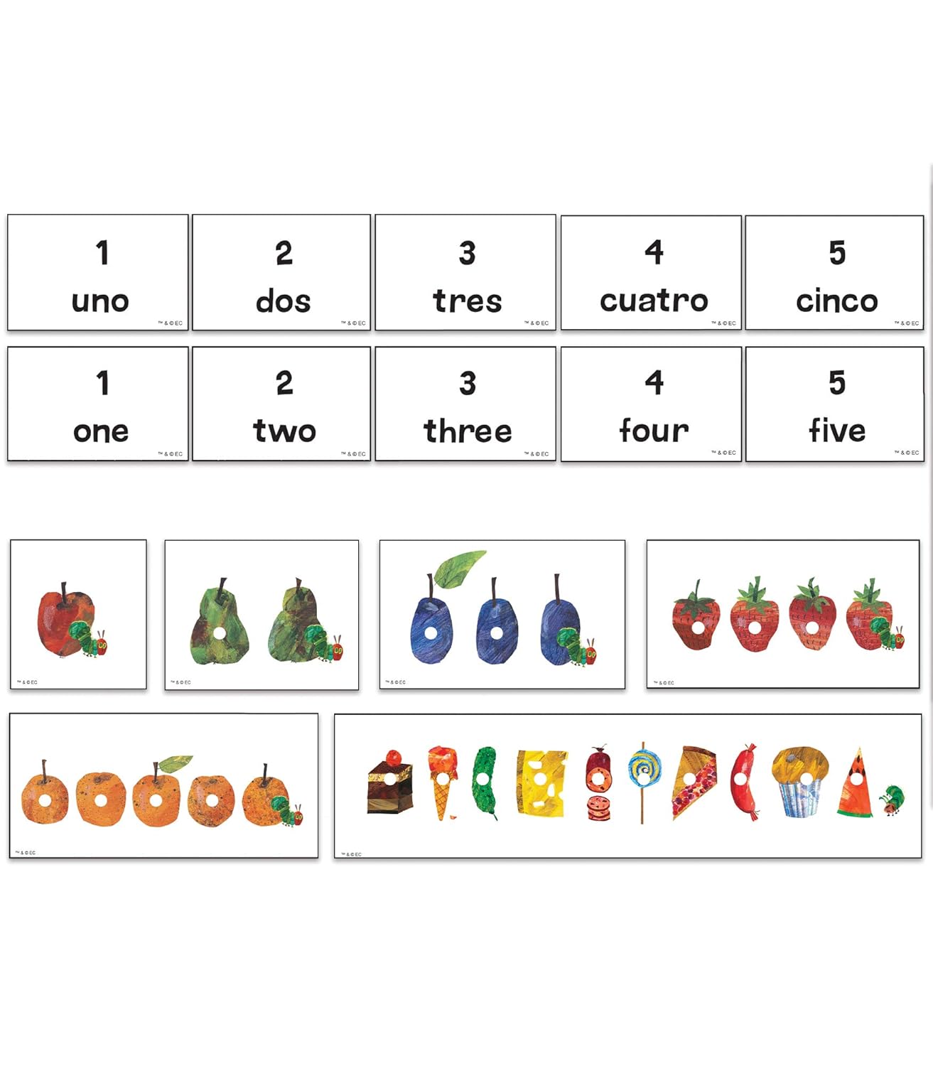 World of Eric Carle | The Very Hungry Caterpillar Learning Cards | English and Spanish, 67ct