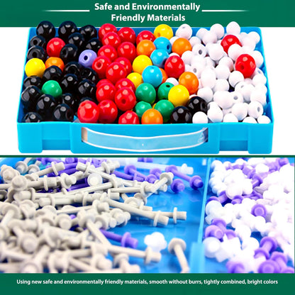 EXBEPE Organic Chemistry Molecular Model Kit 206pc Middle,High School Supplies, Educational Science Set Gift for Student to Learn Structure and Reactions