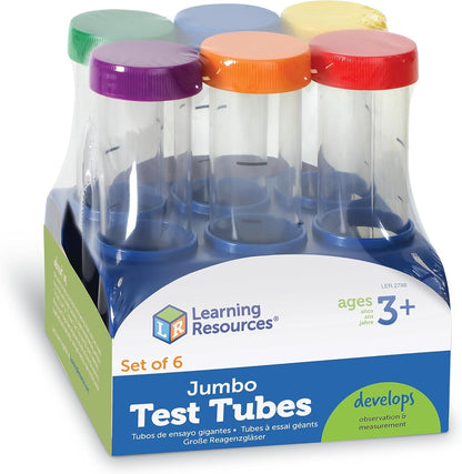 Learning Resources Primary Science Jumbo Test Tubes with Stand, Set of 6 Tubes, Ages 3+
