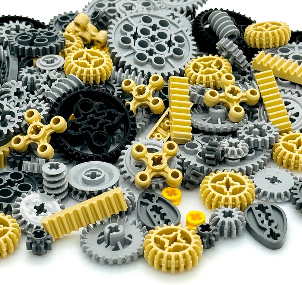 Miutrue Technical Parts Wheels Gears Building Blocks Accessories Pieces kit Construction Toys Set for Kids 6yrs+ Compatible with Major Brands