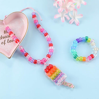 1720+pcs Pony Beads Kit 1830pcs 6 Style Letter Alphabet Beads Rainbow Plastic Pony Bead Bulk Multicolor Kandi Bead Elastic String DIY Crafts Jewelry Making Kit for Bracelets Necklaces