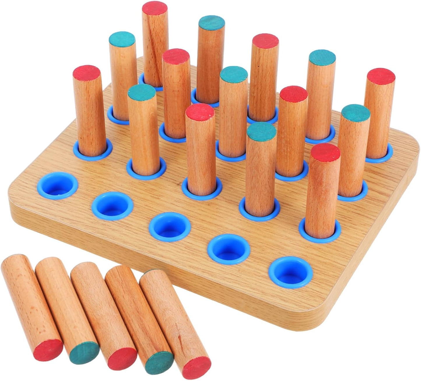 Finger Rehabilitation Training Board Set Pegs Wooden Hand Therapy Pegboard for Enhancing Fine Motor Skills Dexterity and Coordination for Home Exercise and Therapy